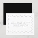 Search for retro bridesmaid cards Black and white