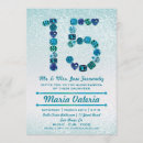 Search for aqua blue quinceanera invitations Diamonds