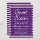 Search for purple gold sweet 16 invitations 16th birthday