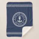 Search for white anchor blankets Navy blue and white