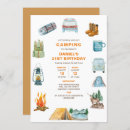 Search for campout birthday invitations Watercolor