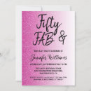 Search for hot pink 50th birthday invitations Modern typography