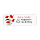 Search for red poppy return address labels Floral