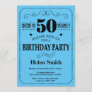 Search for blue 50th birthday invitations Cheers to 50 years