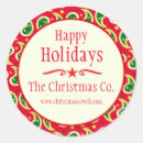 Search for company holiday stickers Red