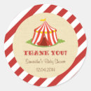 Search for circus party thank you stickers Vintage