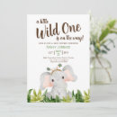 Search for a little wild one baby shower invitations Elephant