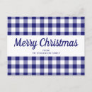 Search for blue plaid pattern postcards Merry christmas