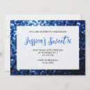 Search for glitter sweet 16 invitations Blue