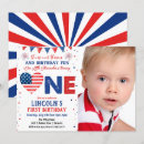 Search for patriotic 1st birthday invitations Red white and blue