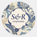 Search for blue damask wedding stickers Elegant