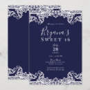 Search for navy sweet 16 invitations Modern