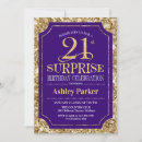 Search for purple 21st birthday invitations Glitter