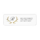 Search for rustic antlers return address labels Chic
