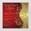 Search for red and gold 60th birthday invitations Floral