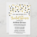 Search for gold confetti bridal shower invitations Black
