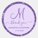 Search for purple glitter wedding stickers Monogrammed