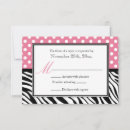 Search for pink zebra response invitations White