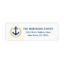 Search for navy and gold wedding return address labels Nautical