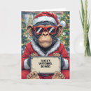 Search for funny monkey christmas cards Santa claus