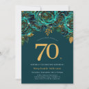 Search for modern floral 70th birthday invitations Gold