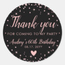 Search for thank you gold stickers 60th birthday party
