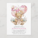 Search for pink teddy bear baby shower invitations Floral