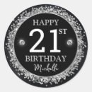 Search for black and silver birthday stickers Glitter