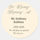Search for in memory stickers Funeral keepsake