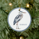Search for blue heron christmas tree decorations Watercolor