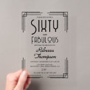 Search for black white 60th birthday invitations Sixty and fabulous