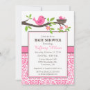 Search for bird nest baby shower invitations Pink