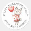 Search for valentine cat stickers Red
