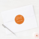 Search for orange round wedding stickers Simple