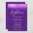 Search for purple 18th birthday invitations Chic