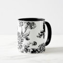 Search for black and white floral mugs Botanical