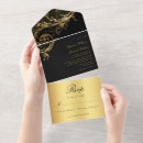Search for black gold damask wedding invitations Classic