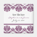 Search for purple save the date magnets Damask