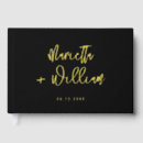 Search for black gold wedding guest books Typography