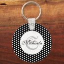 Search for polka dot monogram key rings Black