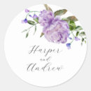 Search for purple floral wedding stickers Watercolor