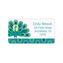 Search for peacock return address labels Blue