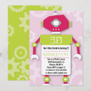 Search for robot birthday invitations Pink