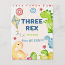 Search for dinosaur birthday cards Three rex