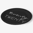 Search for happy new year paper plates Black and white