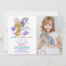 Search for 7th photo birthday invitations Unicorn