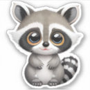 Search for cartoon raccoons stickers Kawaii