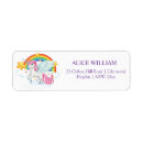 Search for rainbow unicorn return address labels Girly