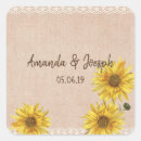 Search for burlap wedding stickers Sunflowers