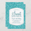 Search for aqua sweet 16 invitations Sparkle